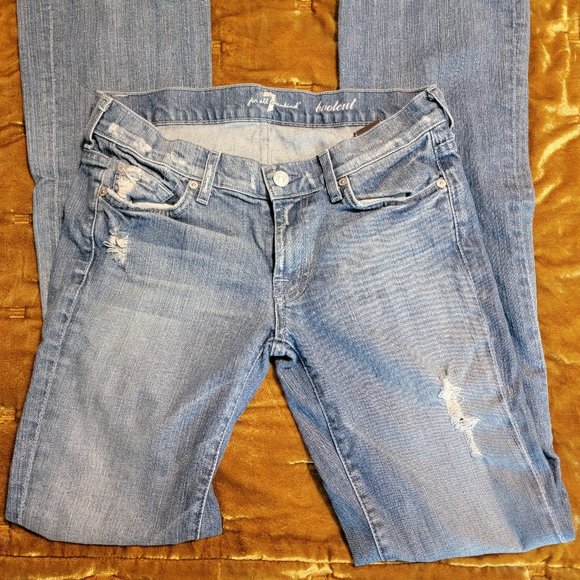 7 For All Mankind | Jeans | 7 For All Mankind Rhinestone A Pocket Bootcut Dark Blue Womens Jeans